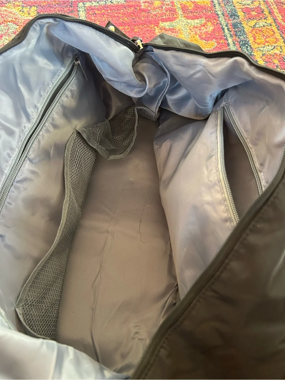 Floless Workshop | Unisex Black Travel Duffel Tote Bag Crossbody/Shoulder Straps